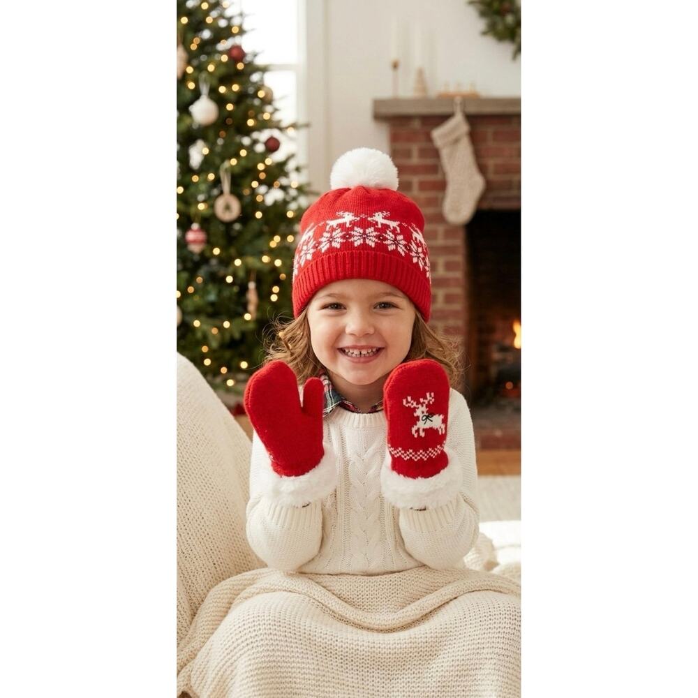 NWT❤️Janie and Jack Reindeer Mittens sz10/12